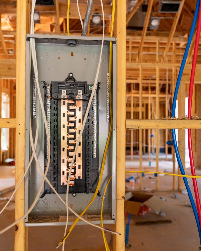 Electrical Circuit Breaker panel in new home construction